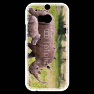Coque HTC One M8s Rhinocéros et son petit