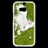 Coque HTC One M8s Lapin blanc dans l'herbe
