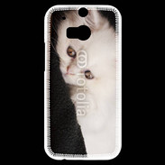 Coque HTC One M8s Chat persan blanc 5