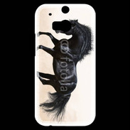Coque HTC One M8s Cheval noir au galop 5