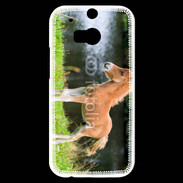 Coque HTC One M8s Poulain marron et blanc