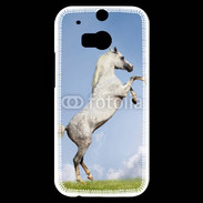 Coque HTC One M8s Cheval arable robe grise