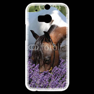 Coque HTC One M8s Cheval sentant la lavande 