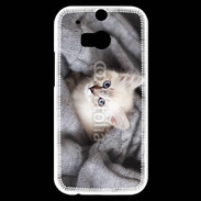 Coque HTC One M8s Chaton aux yeux bleus 10