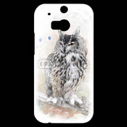 Coque HTC One M8s hibou en aquarelle