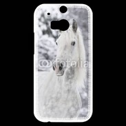 Coque HTC One M8s Portait de Cheval dans la neige 500