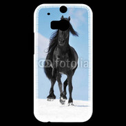 Coque HTC One M8s Cheval Friesian noir 100