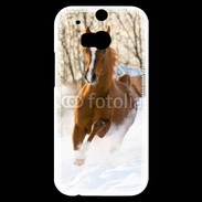 Coque HTC One M8s Cheval arabe dans la neige 100