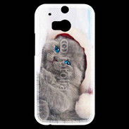Coque HTC One M8s Petit chaton de noël 600