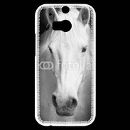 Coque HTC One M8s Portrait de cheval en noir et blanc 900