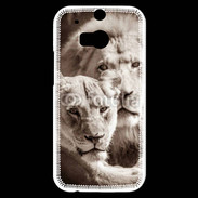 Coque HTC One M8s Couple de lion et lionne 500