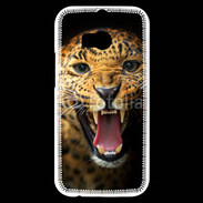 Coque HTC One M8s Portrait d'un léopard énervé