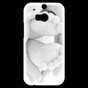 Coque HTC One M8s Pieds de bébé noir et blanc