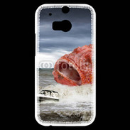 Coque HTC One M8s Enorme poisson chassant bateau de pêcheurs