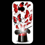 Coque HTC One M8s Papillons magiques rouges