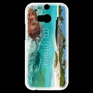 Coque HTC One M8s Belle plage avec tortue