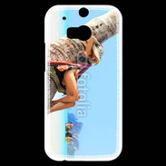 Coque HTC One M8s Sieste contre un palmier sur la plage