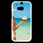 Coque HTC One M8s Cocktail noix de coco sur la plage 5