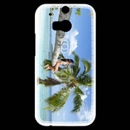 Coque HTC One M8s Palmier et charme sur la plage