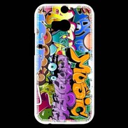 Coque HTC One M8s Graffiti seamless background. Hip-hop art