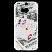 Coque HTC One M8s Paire d'as au poker 2