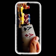 Coque HTC One M8s Poker paire d'as