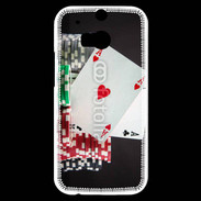 Coque HTC One M8s Paire d'as au poker 6
