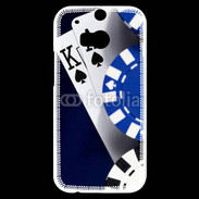 Coque HTC One M8s Poker bleu et noir 2