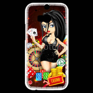 Coque HTC One M8s Lady au casino