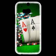 Coque HTC One M8s Paire d'As au poker 75