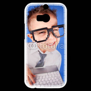Coque HTC One M8s jeune Geek avec clavier