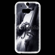 Coque HTC One M8s Violoncelliste en noir et blanc 5
