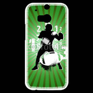Coque HTC One M8s Illustration football américain sur fond vert