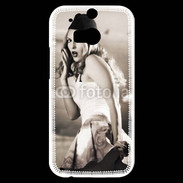 Coque HTC One M8s Femme avec fond avion