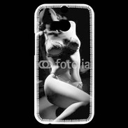 Coque HTC One M8s Charme noir et blanc