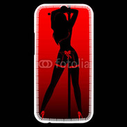 Coque HTC One M8s Pole danseuse noir et rouge