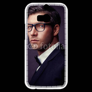 Coque HTC One M8s Homme charmant en costume et lunettes