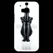 Coque HTC One M8s Femme nue body painting noir et blanc 2