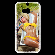 Coque HTC One M8s Femme sexy sur un transat de plage