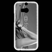 Coque HTC One M8s Jambe sexy en noir et blanc 10