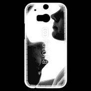 Coque HTC One M8s Couple en noir et blanc 10
