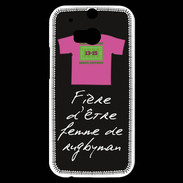 Coque HTC One M8s Femme de rugbyman Bonus offensif-défensif Noir