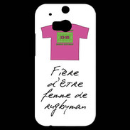 Coque HTC One M8s Femme de rugbyman Bonus offensif-défensif Blanc