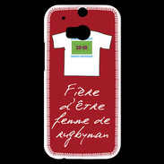 Coque HTC One M8s Femme de rugbyman Bonus offensif-défensif Rouge