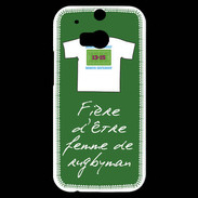 Coque HTC One M8s Femme de rugbyman Bonus offensif-défensif Vert