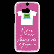 Coque HTC One M8s Femme de rugbyman Bonus offensif-défensif Rose