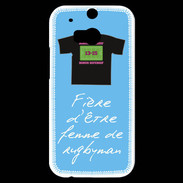 Coque HTC One M8s Femme de rugbyman Bonus offensif-défensif Bleu 2