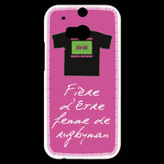 Coque HTC One M8s Femme de rugbyman Bonus offensif-défensif Rose 2