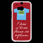 Coque HTC One M8s Femme de rugbyman Bonus offensif-défensif Rouge 2