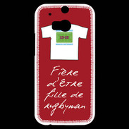Coque HTC One M8s Fille de rugbyman Bonus offensif-défensif Rouge